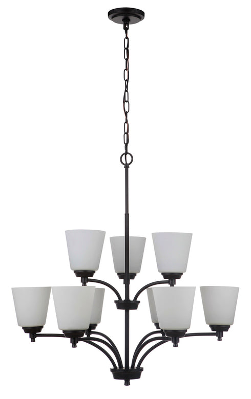 Craftmade Tyler 9 Light Chandelier in Brushed Polished Nickel Finish Model: 50229-BNK